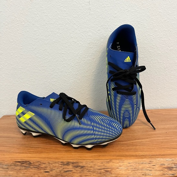 Adidas Nemeziz FxG Junior 'Royal Blue/Solar Yellow' Soccer Cleats Size 3 - Picture 1 of 6